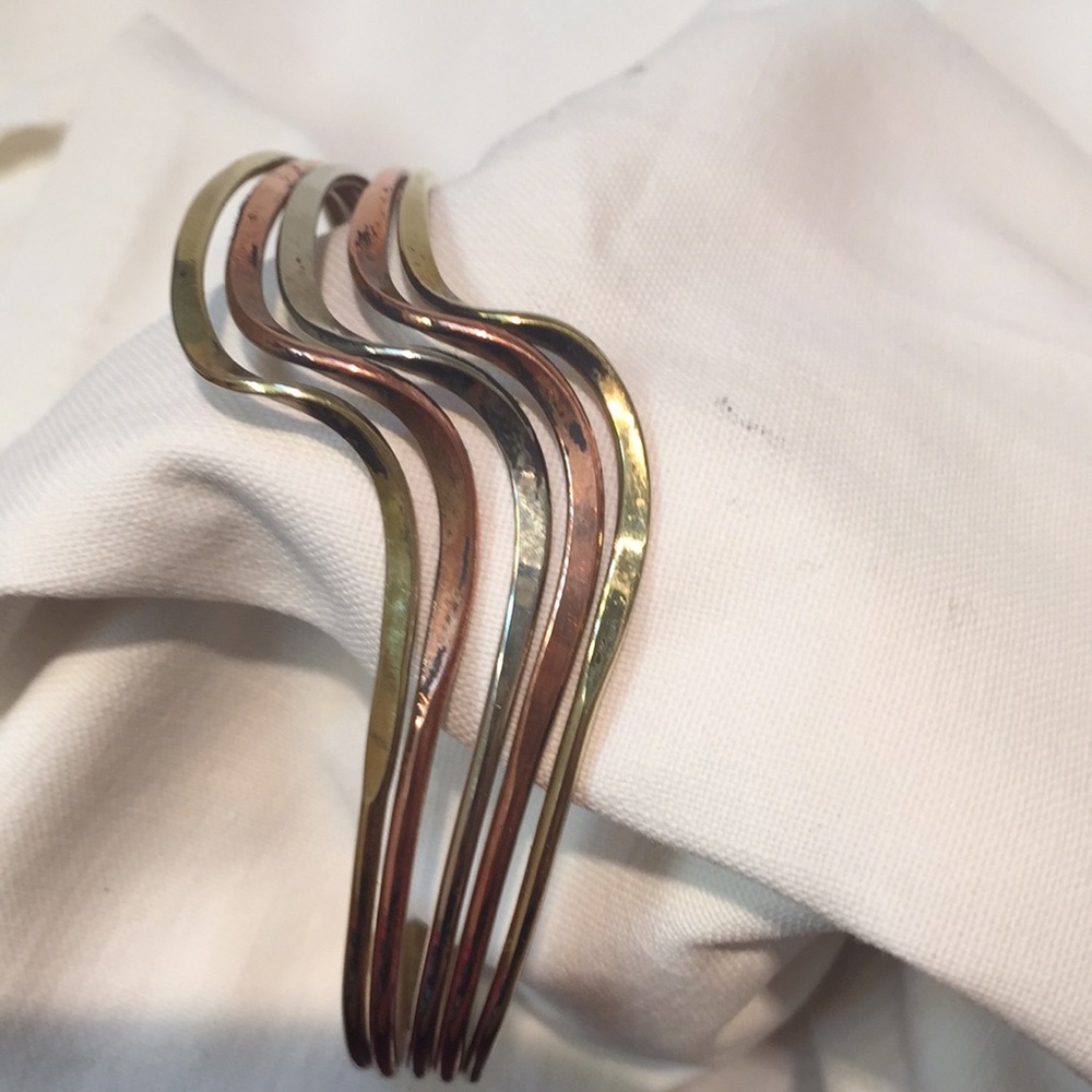 Brass and silver Bracelet and Hair clip